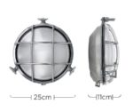 Stern Nautical Porthole Outdoor Bulkhead Light Polished Aluminium IP64