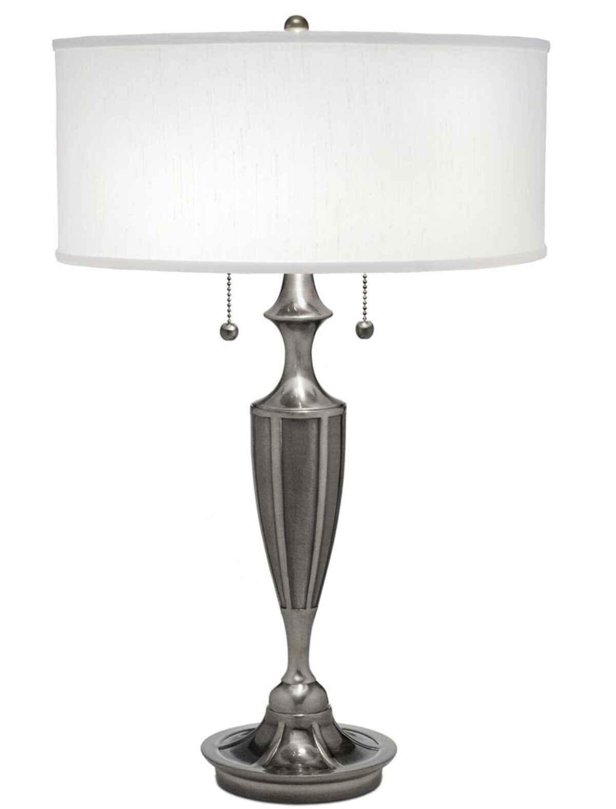 Stiffel Gatsby 2 Light Table Lamp Antique Nickel White Shade Sf An Stiffel Gatsby 2 Light Table Lamp, Stiffel Table Lamp Shades