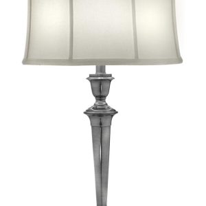 Stiffel Syracuse 1 Light Table Lamp Antique Nickel Oyster Shade