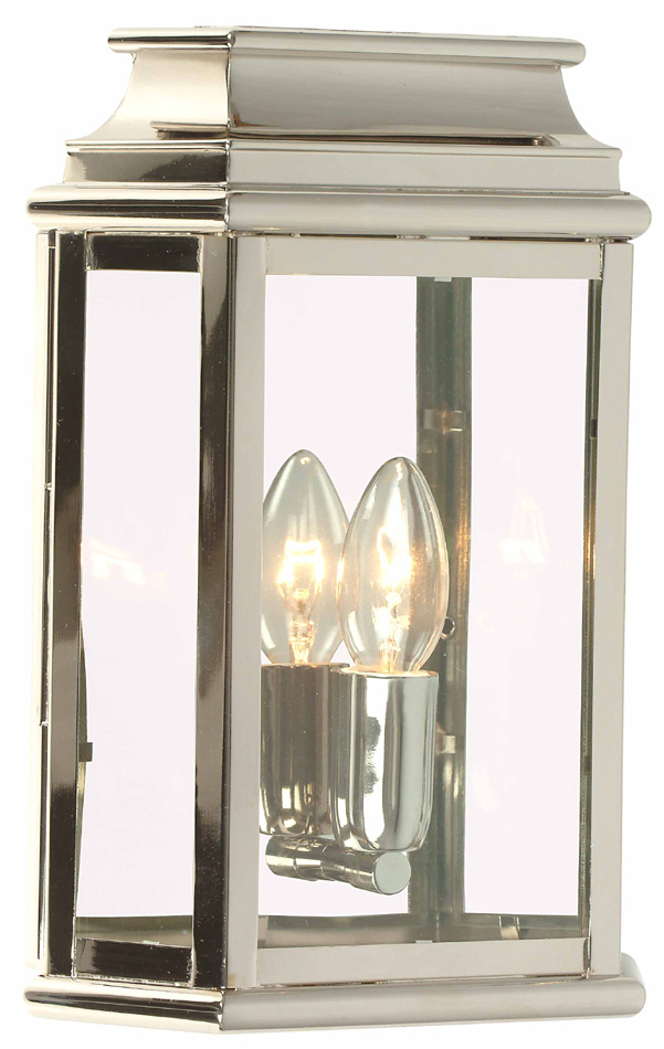 Elstead St Martins 1 Light Solid Brass Outdoor Wall Lantern Polished Nickel