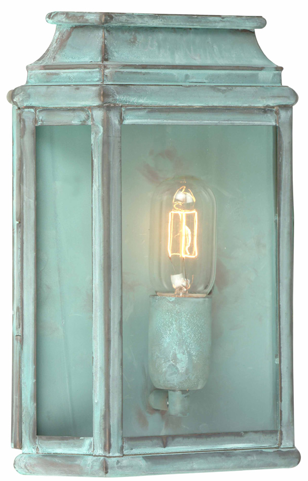 Elstead St Martins 1 Light Solid Brass Outdoor Wall Lantern Verdigris