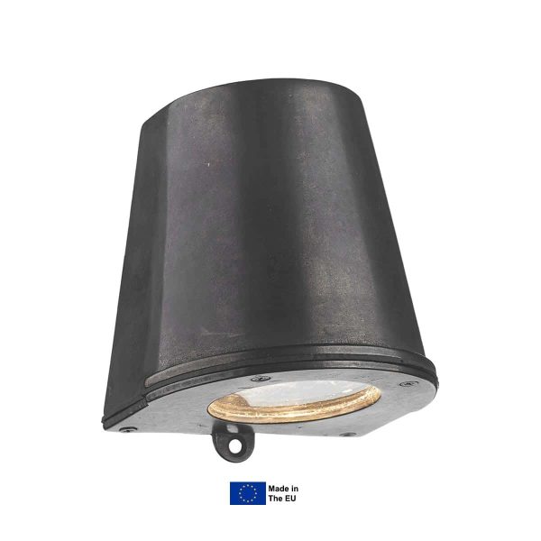 Strait nautical outdoor wall down light in oxidised solid brass