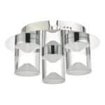Susa 3 LED Flush Bathroom Ceiling Light Chrome Acrylic