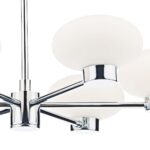 Dar System 6 Arm Semi Flush Ceiling Light Chrome