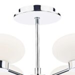 Dar System 6 Arm Semi Flush Ceiling Light Chrome