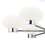 Dar System 6 Arm Semi Flush Ceiling Light Chrome