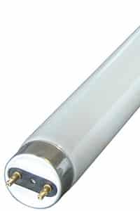 T9 Fluorescent tube and end cap on white background
