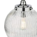 Tamara 1 Lamp Bathroom Pendant Light Chrome Ribbed Glass