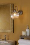 Tamara Bathroom Wall Light With Switch Chrome Ribbed Glass