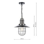 Dar Terrace Single Light Pendant Antique Chrome