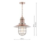 Dar Terrace Single Light Pendant Antique Copper