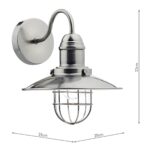 Dar Terrace Single Wall Light Antique Chrome Finish