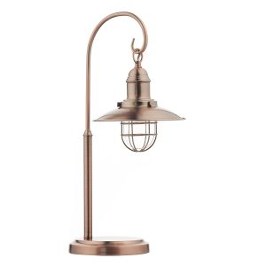 Terrace 1 light table lamp in antique copper on white background