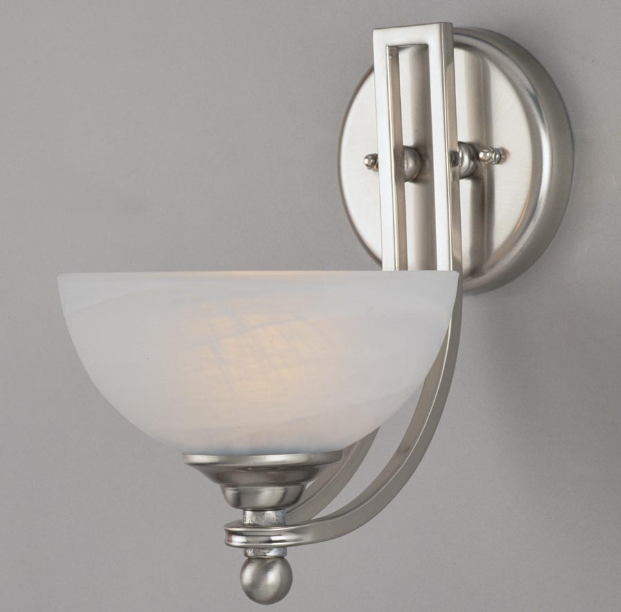 Texas Art Deco Style Satin Nickel Single Wall Light