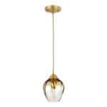 Tiber Elegant 1 Light Clear Glass Ceiling Pendant Polished Nickel