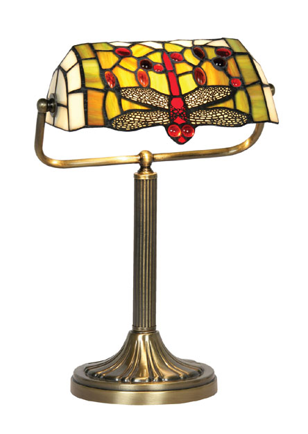 Dragonfly Tiffany Banker Table Lamp