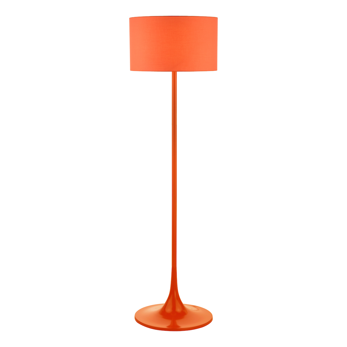 Dar Toledo Retro Style Floor Lamp With Shade Satin Orange