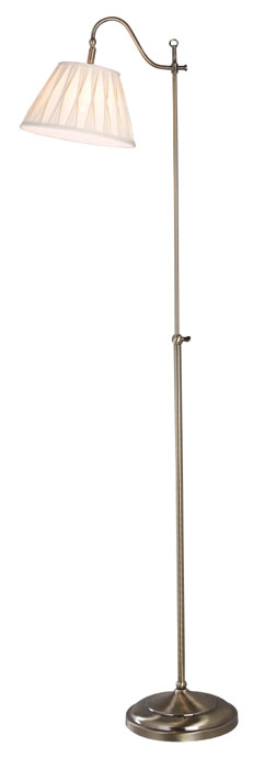 Dar Suffolk Traditional Rise & Fall Floor Lamp Reading Light Antique Brass