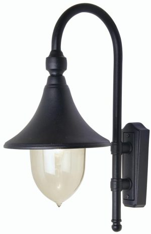 Trumpet Traditional Outdoor Wall Lantern Black IP44