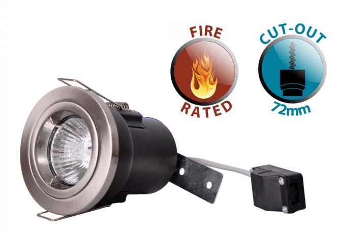 Die Cast Twist Lock Fire Rated GU10 Recessed Downlight Satin Nickel