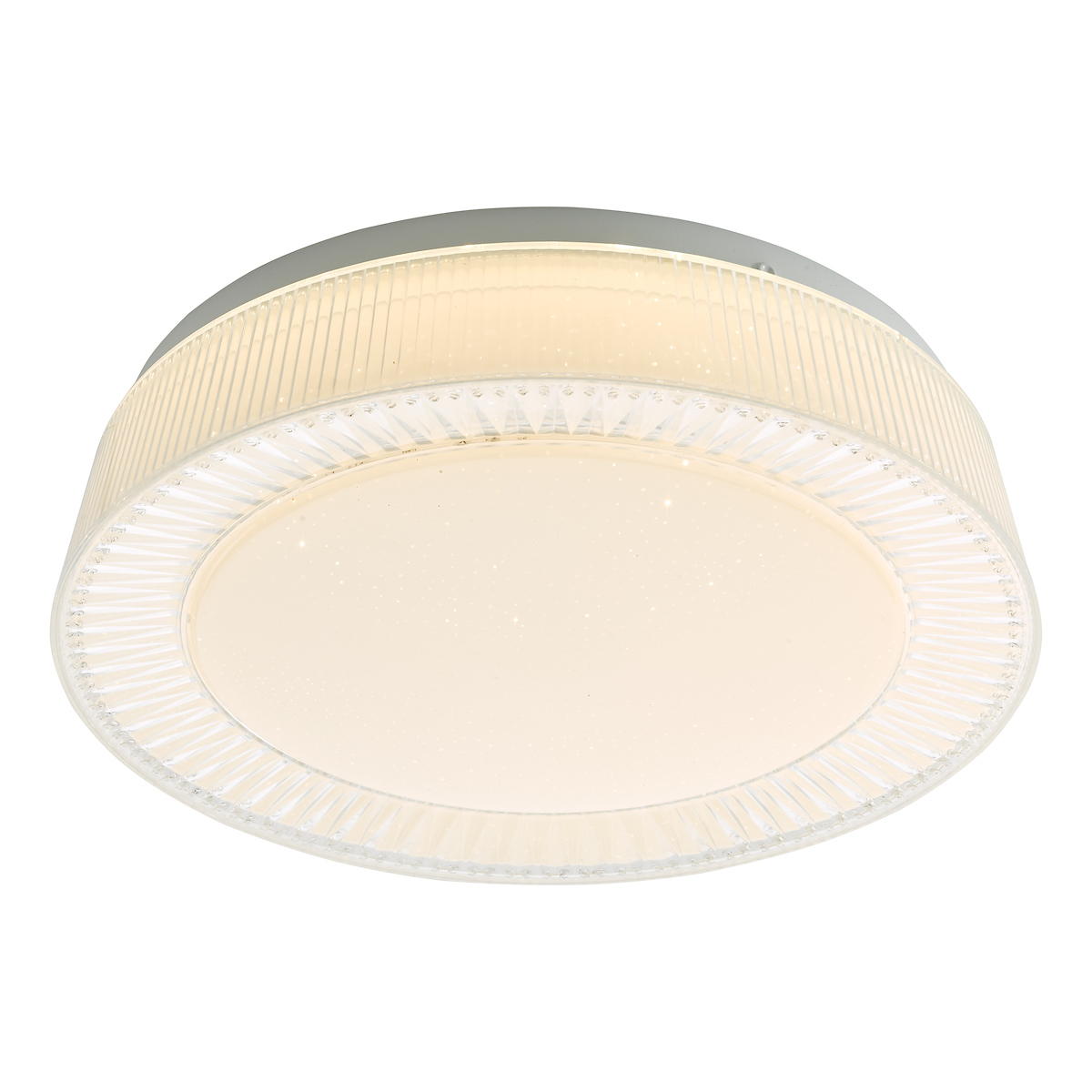 Dar Udell Small 18w LED 29cm Flush Ceiling Light White Acrylic