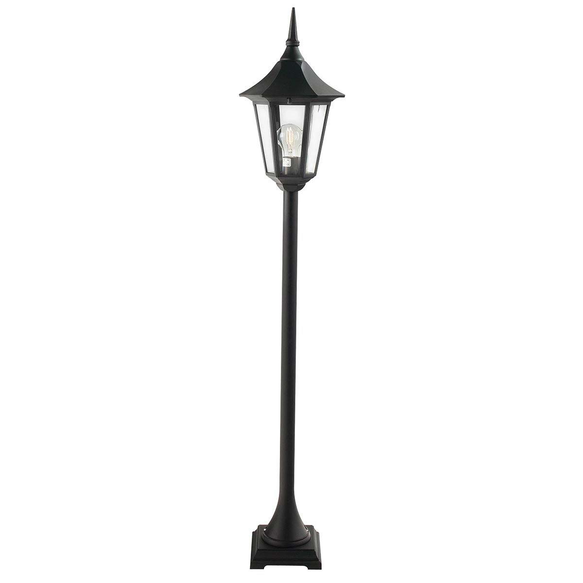 Norlys Valencia Traditional Outdoor Pillar Lantern Black IP54