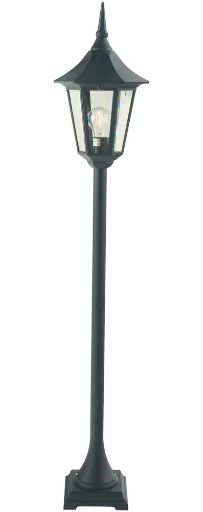 Norlys Valencia Traditional Outdoor Pillar Lantern Black IP54