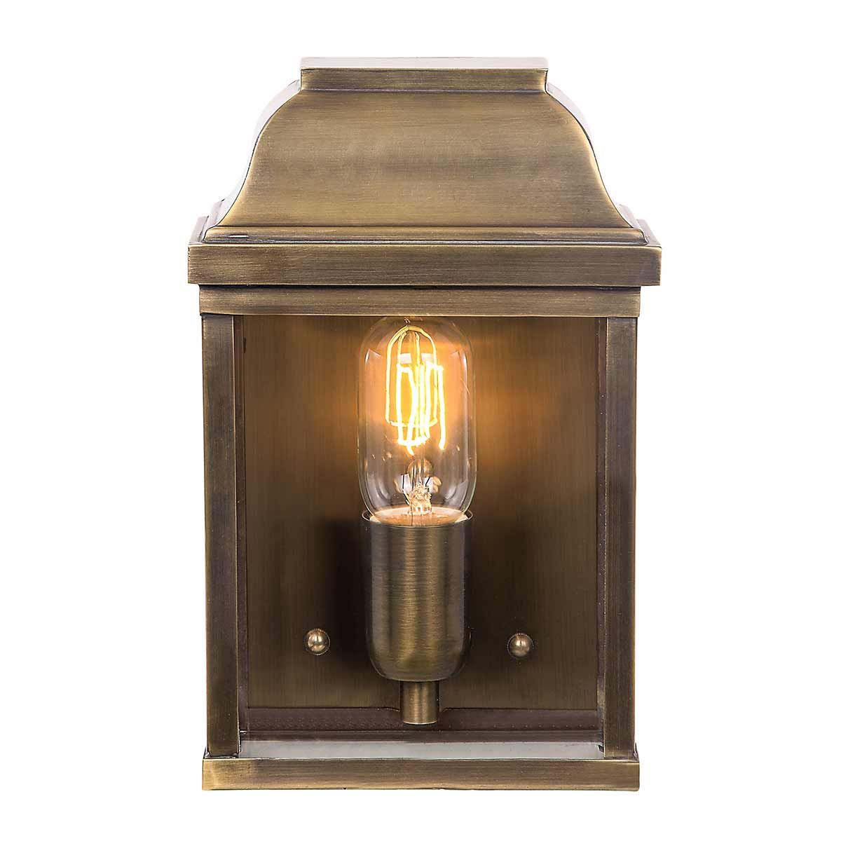 Victoria 1 Light Solid Aged Brass Period Outdoor Wall Lantern