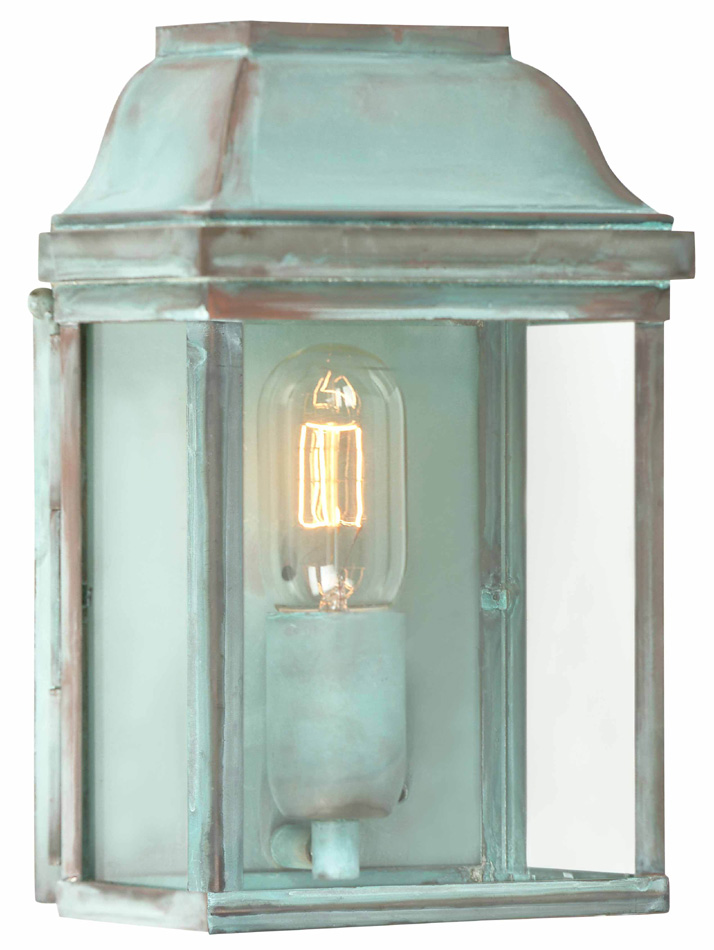 Victoria 1 Light Solid Brass Period Outdoor Wall Lantern Verdigris