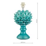 Violetta Ceramic Artichoke Table Lamp Teal Glaze Base Only
