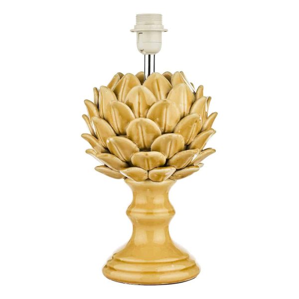 Violetta Ceramic Artichoke Table Lamp Yellow Glaze Base Only