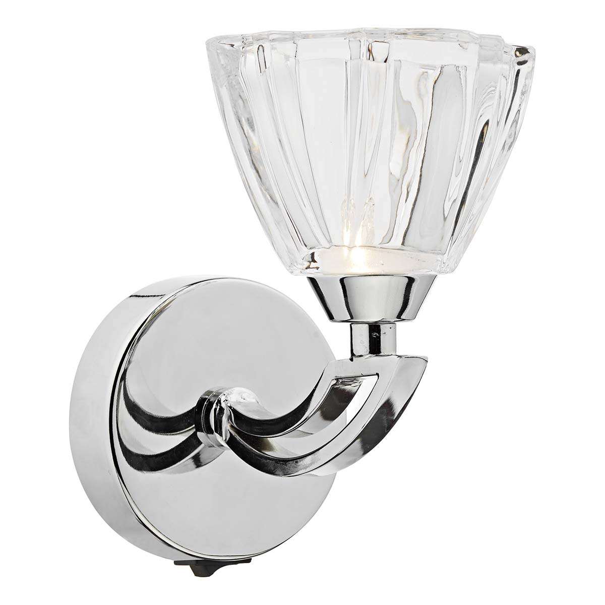 Dar Vito Switched Single Wall Light Polished Chrome