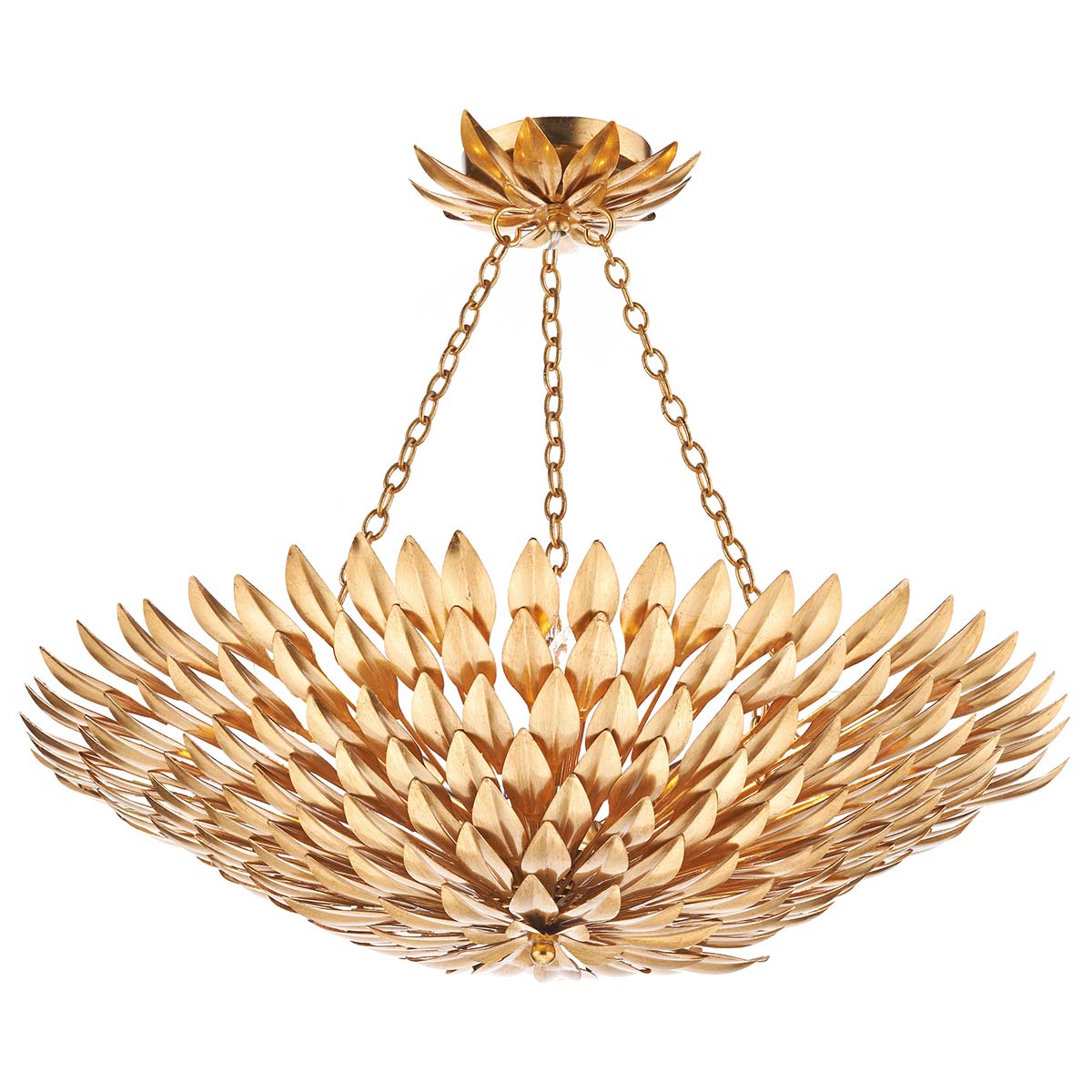 Dar Volcano 5 Light Ceiling Pendant Decorative Gold Leaf