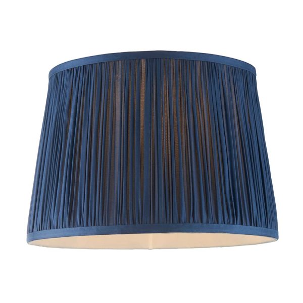 Wentworth gathered pleat blue 10 inch satin silk lamp shade main image