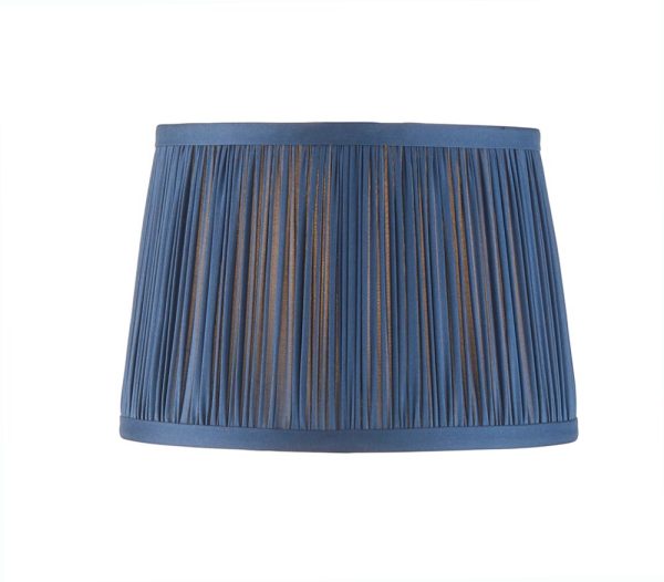 Wentworth gathered pleat blue 8 inch satin silk lamp shade main image