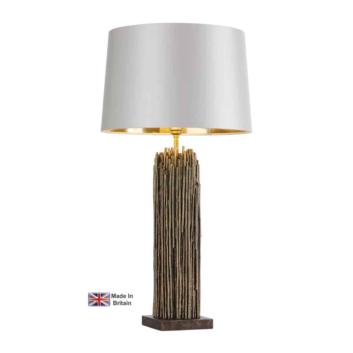 Willow Table Lamp Base Only Gold Cocoa Made in Britain