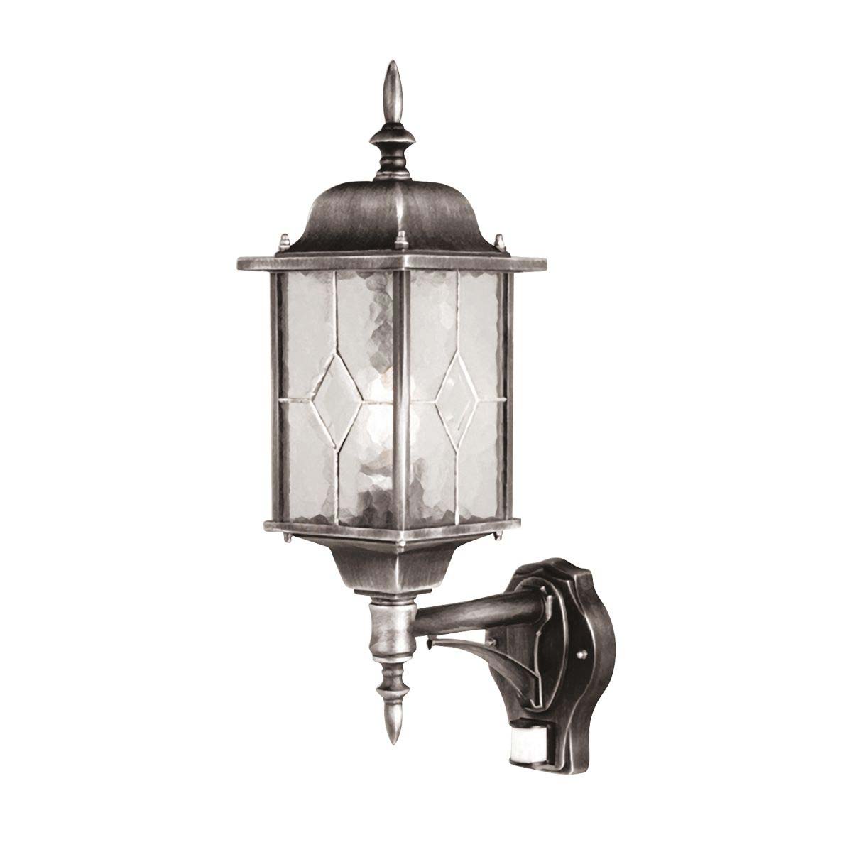 Wexford Traditional Outdoor PIR Wall Lantern Black & Silver