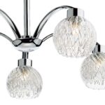 Dar Yasmin 5 Arm Semi Flush Ceiling Light Chrome