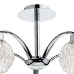 Dar Yasmin 5 Arm Semi Flush Ceiling Light Chrome