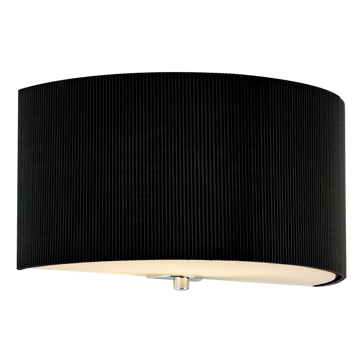 Dar Zaragoza Half Round Wall Light Pleated Black Shade