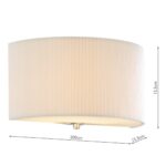 Dar Zaragoza Half Round Wall Light Pleated Cream Shade
