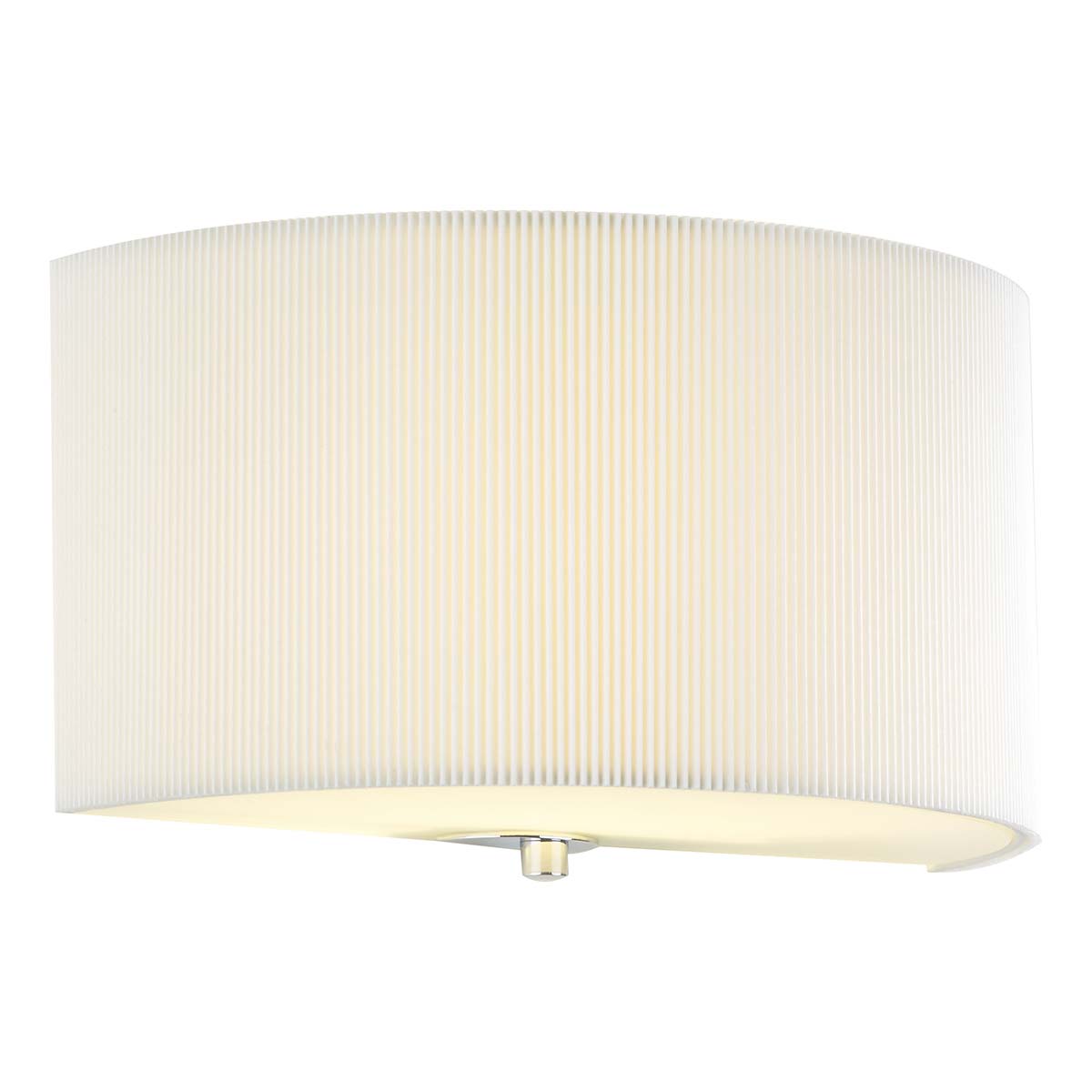 Dar Zaragoza Half Round Wall Light Pleated Cream Shade