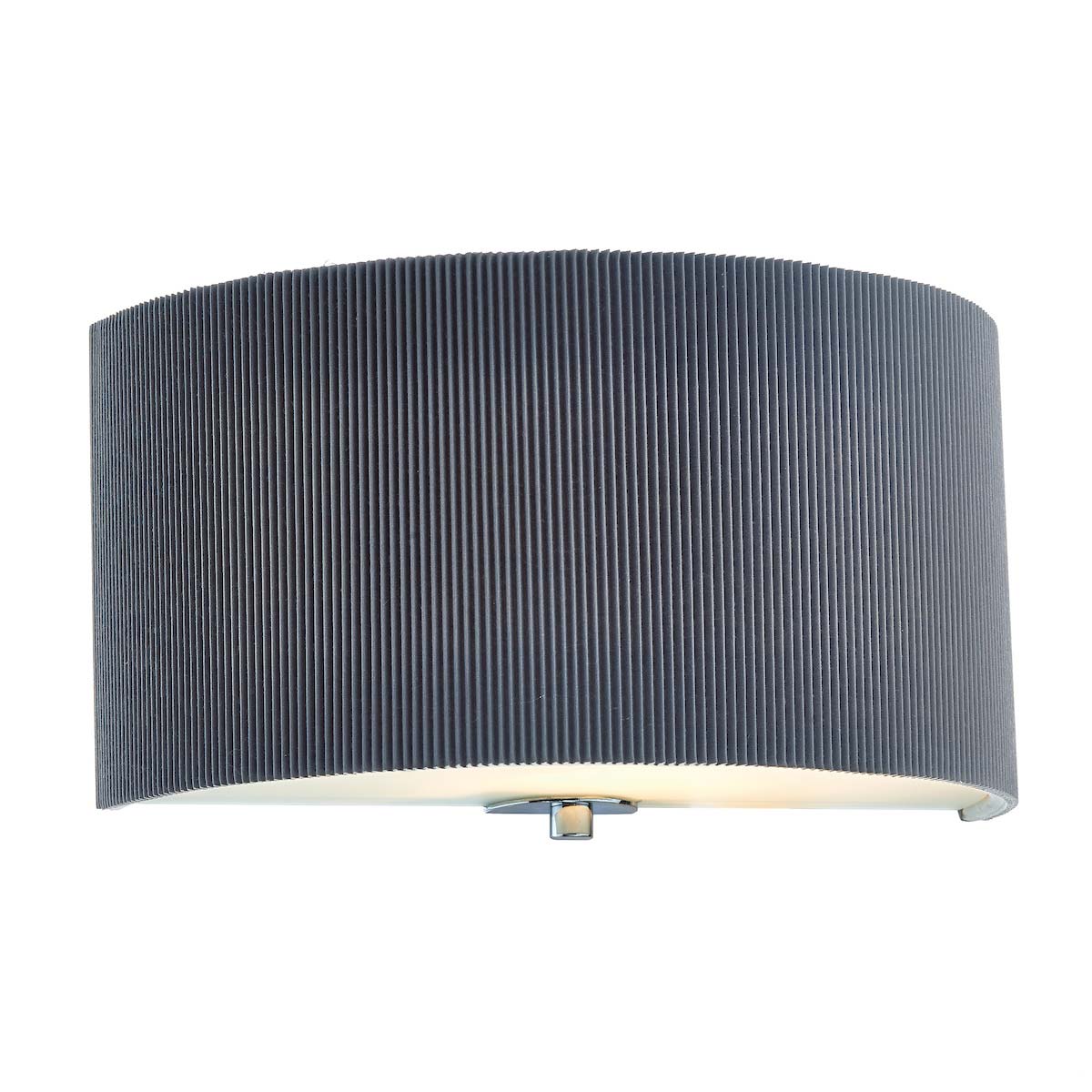 Dar Zaragoza Half Round Wall Light Pleated Grey Shade