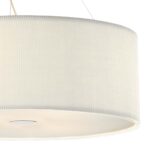 Dar Zaragoza 90cm Large 6 Light Pendant Pleated Cream Drum