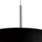 Dar Zaragoza 40cm 3 Light Ceiling Pendant Pleated Black Drum
