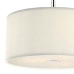 Dar Zaragoza 40cm 3 Light Ceiling Pendant Pleated Cream Drum