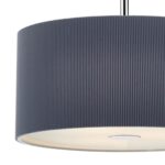 Dar Zaragoza 40cm 3 Light Ceiling Pendant Pleated Grey Drum