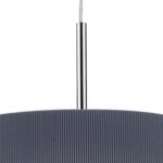 Dar Zaragoza 40cm 3 Light Ceiling Pendant Pleated Grey Drum